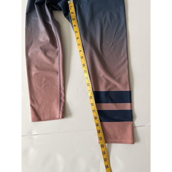 alo Yoga Leggings Women S Blue Pink Ombre Air Brushed Cropped High Waist Sport - Picture 8 of 13